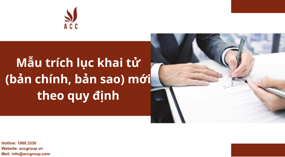 Mẫu trích lục khai tử (bản chính, bản sao) mới theo quy định