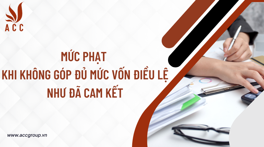  Mức phạt khi không góp đủ mức vốn điều lệ như đã cam kết