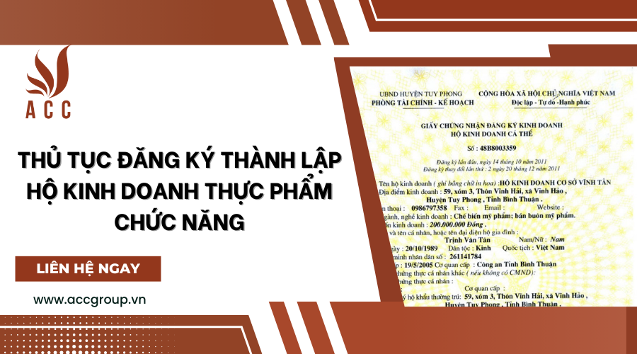 Thủ tục đăng ký thành lập hộ kinh doanh thực phẩm chức năng