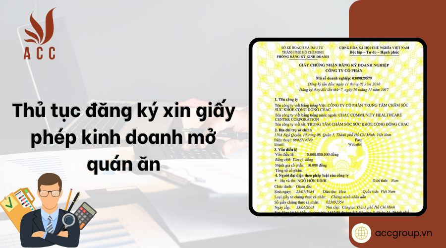 Thủ tục đăng ký xin giấy phép kinh doanh mở quán ăn