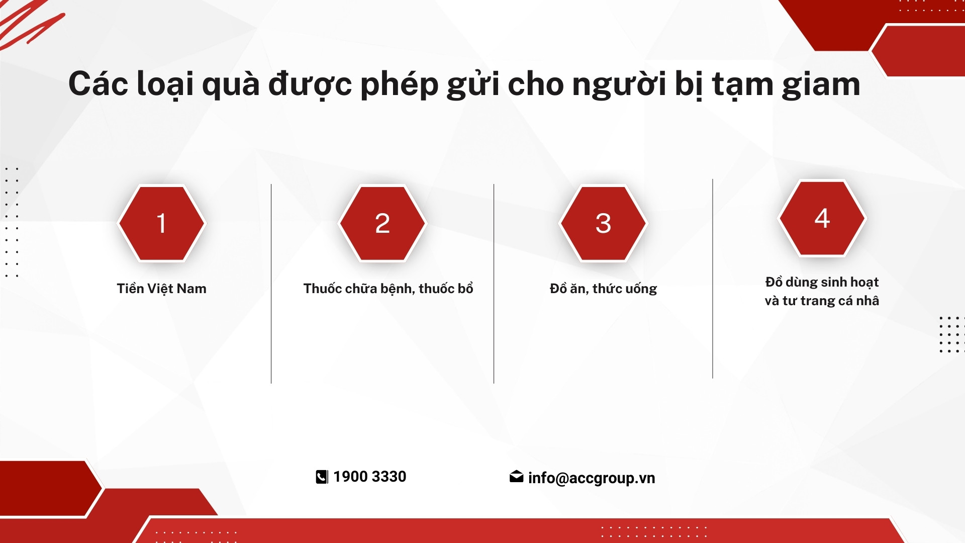 Các loại quà được phép gửi cho người bị tạm giam