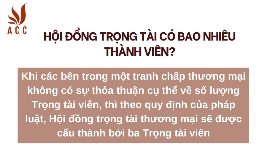  Hội đồng trọng tài có bao nhiêu thành viên?