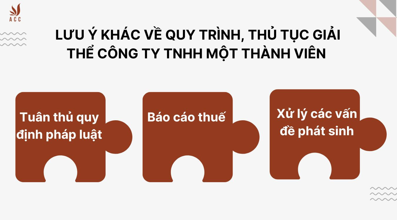 Lưu ý khác về quy trình, thủ tục giải thể công ty TNHH một thành viên