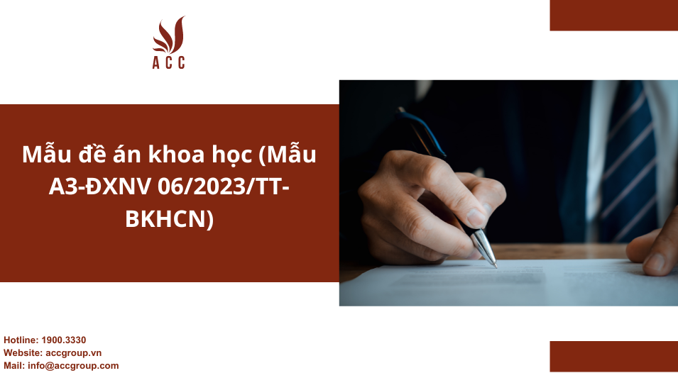 Mẫu đề án khoa học (Mẫu A3-ĐXNV 06/2023/TT-BKHCN)