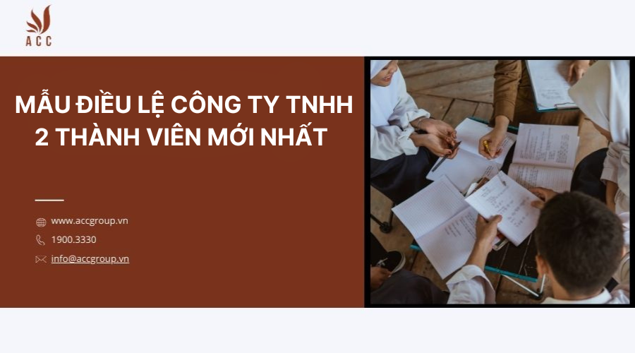Mẫu điều lệ công ty TNHH 2 thành viên mới nhất