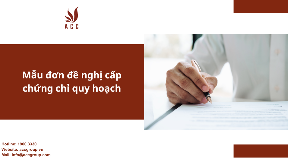 Mẫu đơn đề nghị cấp chứng chỉ quy hoạch