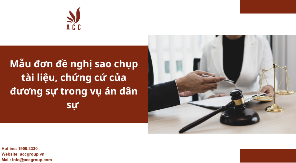 Mẫu đơn đề nghị sao chụp tài liệu, chứng cứ của đương sự trong vụ án dân sự