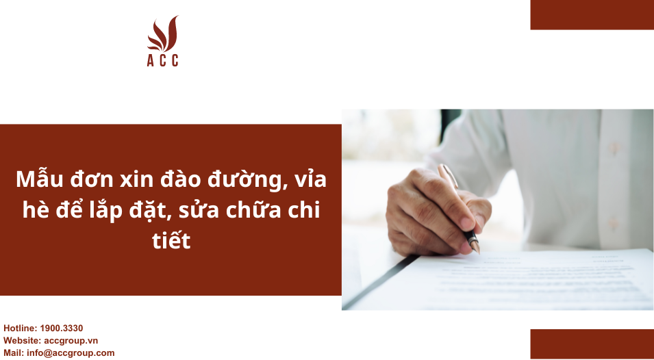 Mẫu đơn xin đào đường, vỉa hè để lắp đặt, sửa chữa chi tiết