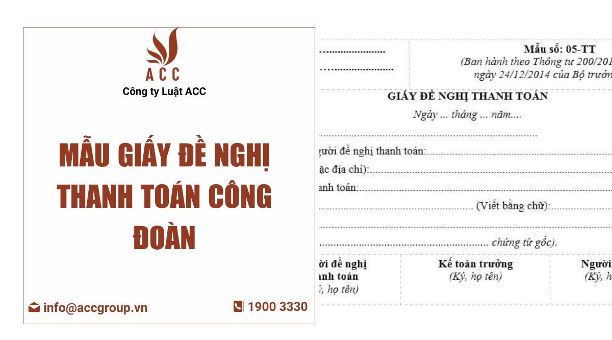 Mẫu giấy đề nghị thanh toán công đoàn