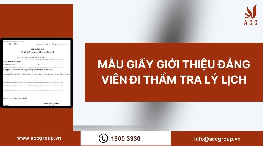 Mẫu giấy giới thiệu đảng viên đi thẩm tra lý lịch