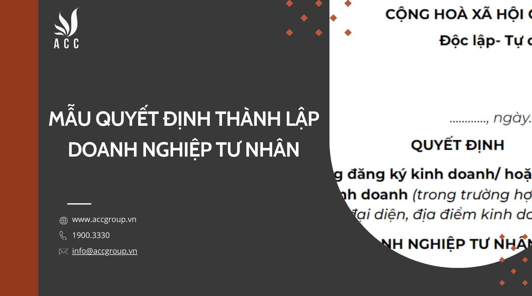 Mẫu quyết định thành lập doanh nghiệp tư nhân