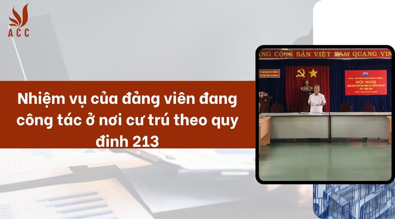Nhiệm vụ của đảng viên đang công tác ở nơi cư trú theo quy định 213