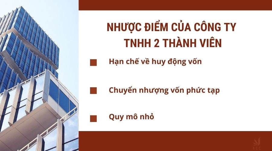 Nhược điểm của công ty TNHH 2 thành viên