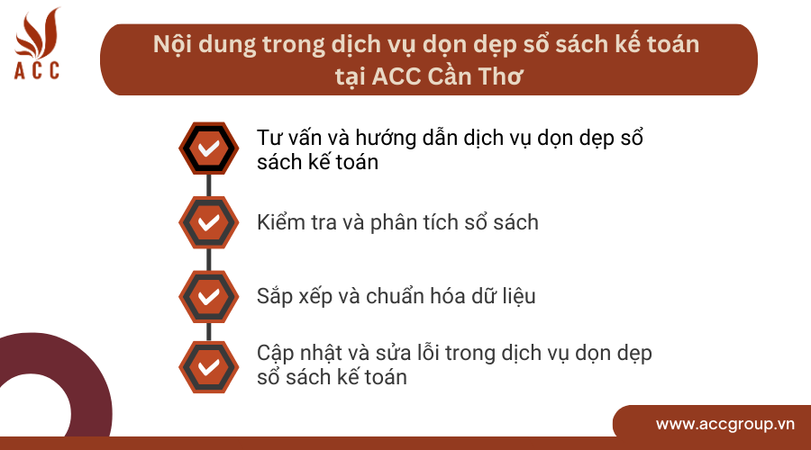 Nội dung trong dịch vụ dọn dẹp sổ sách kế toán tại ACC Cần Thơ