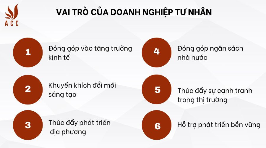 Vai trò của doanh nghiệp tư nhân