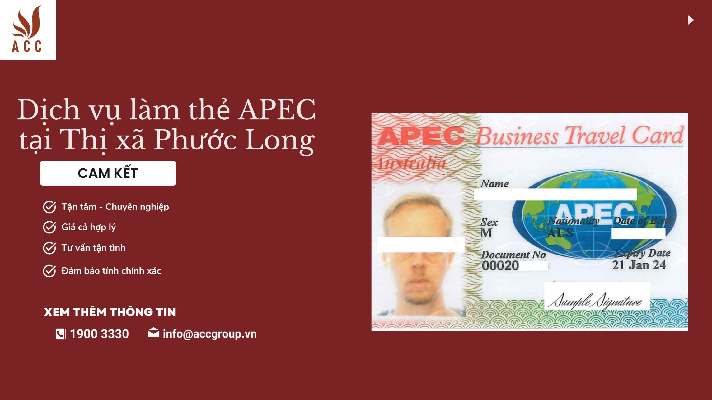 Dịch vụ làm thẻ APEC tại Thị xã Phước Long