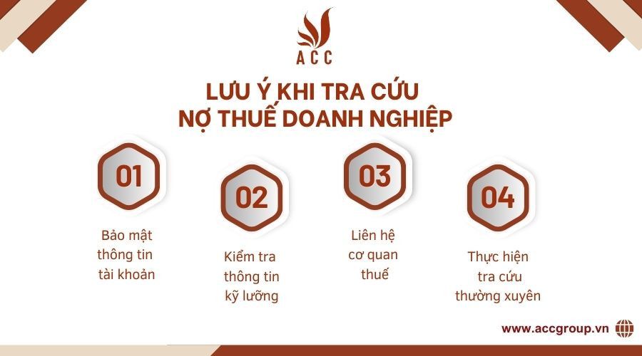 Lưu ý khi tra cứu nợ thuế doanh nghiệp