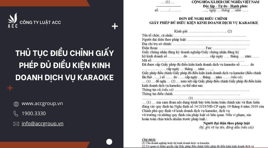 Thủ tục điều chỉnh Giấy phép đủ điều kiện kinh doanh dịch vụ karaoke