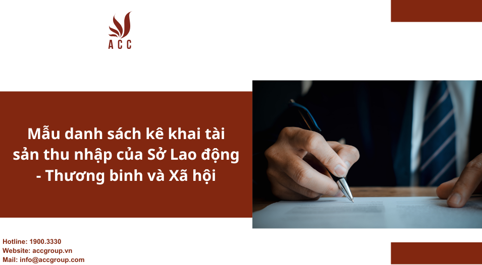 Mẫu danh sách kê khai tài sản thu nhập của Sở Lao động - Thương binh và Xã hội