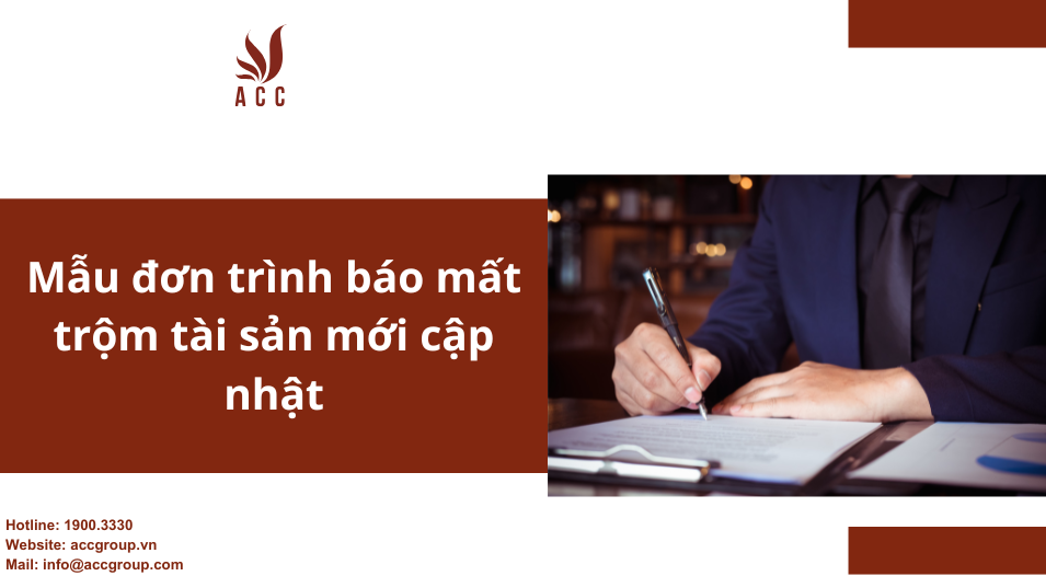 Mẫu đơn trình báo mất trộm tài sản mới cập nhật