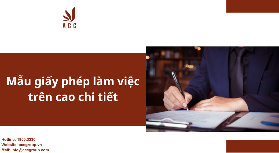 Mẫu giấy phép làm việc trên cao chi tiết