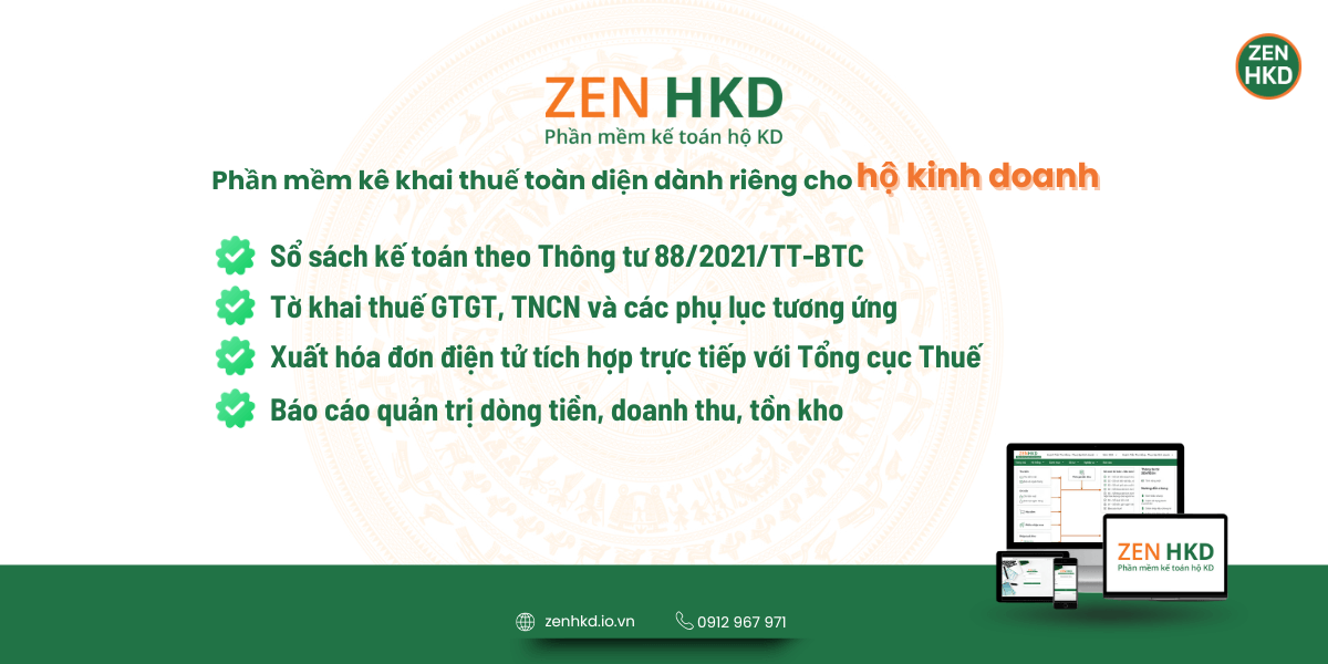 Zen HKD bản cài đặt – Phần mềm kê khai thuế miễn phí cho hộ kinh doanh