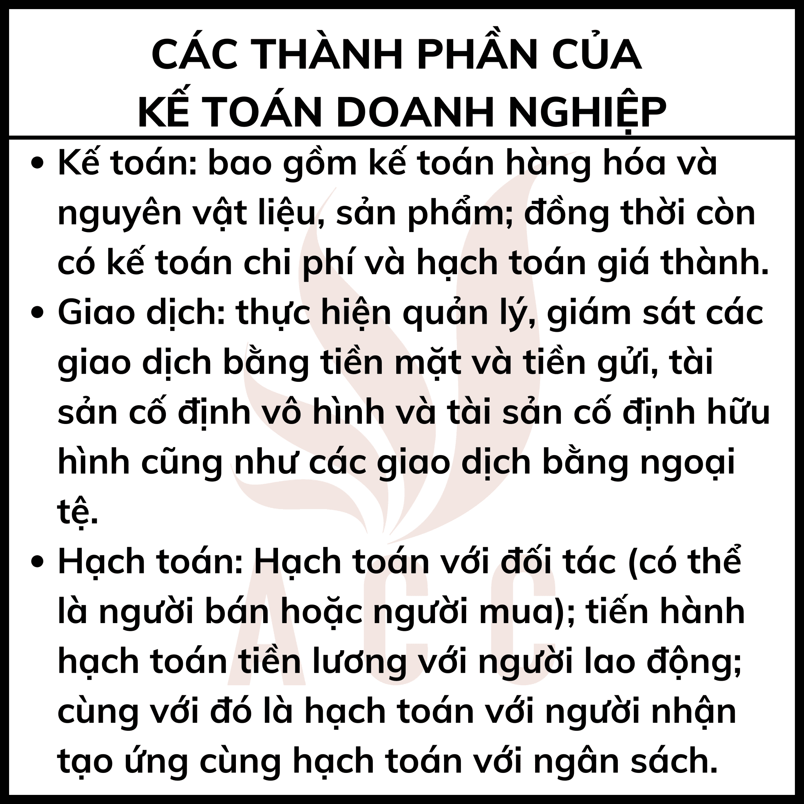 Các Thành Phần Của Kế Toán Doanh Nghiệp