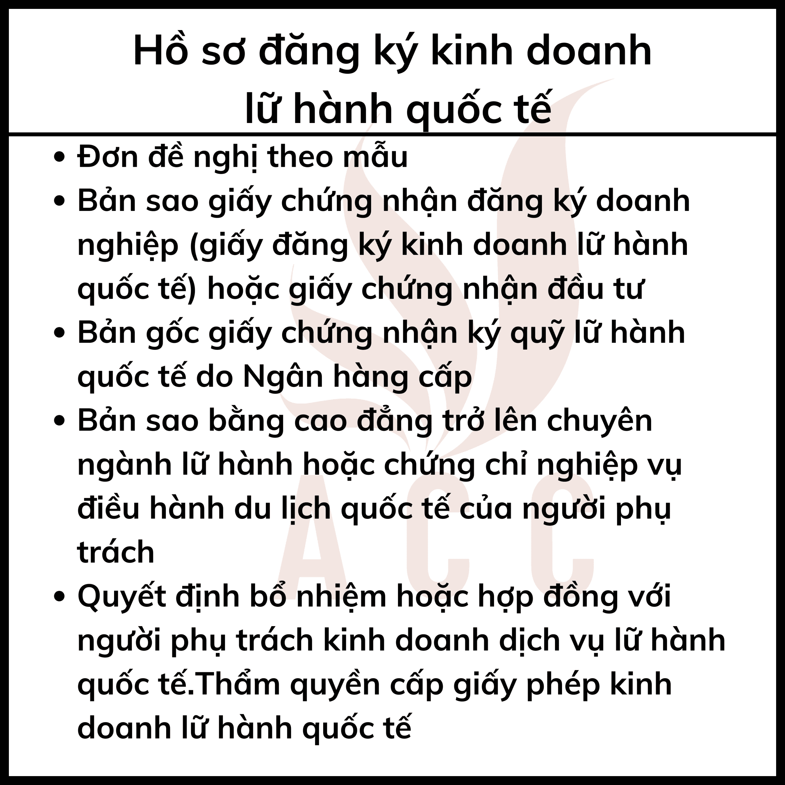 Hồ Sơ đăng Ký Giấy Phép Kinh Doanh Lữ Hành Quốc Tế