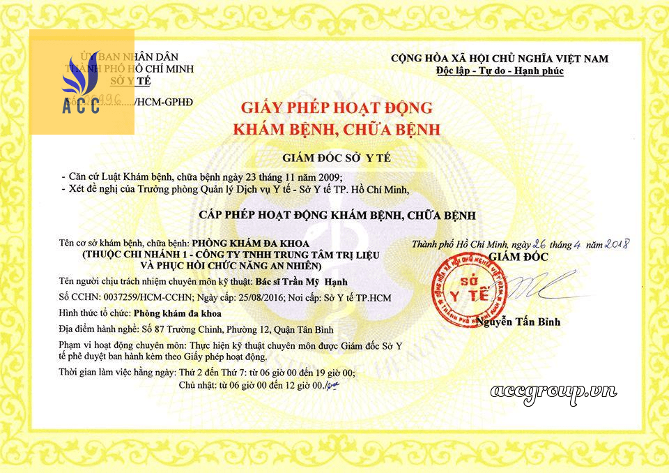 Giấy phép hoạt động phòng khám đa khoa