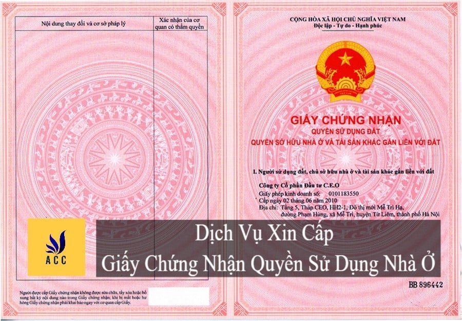 Dịch vụ xin cấp giấy chứng nhận quyền sử dụng nhà ở