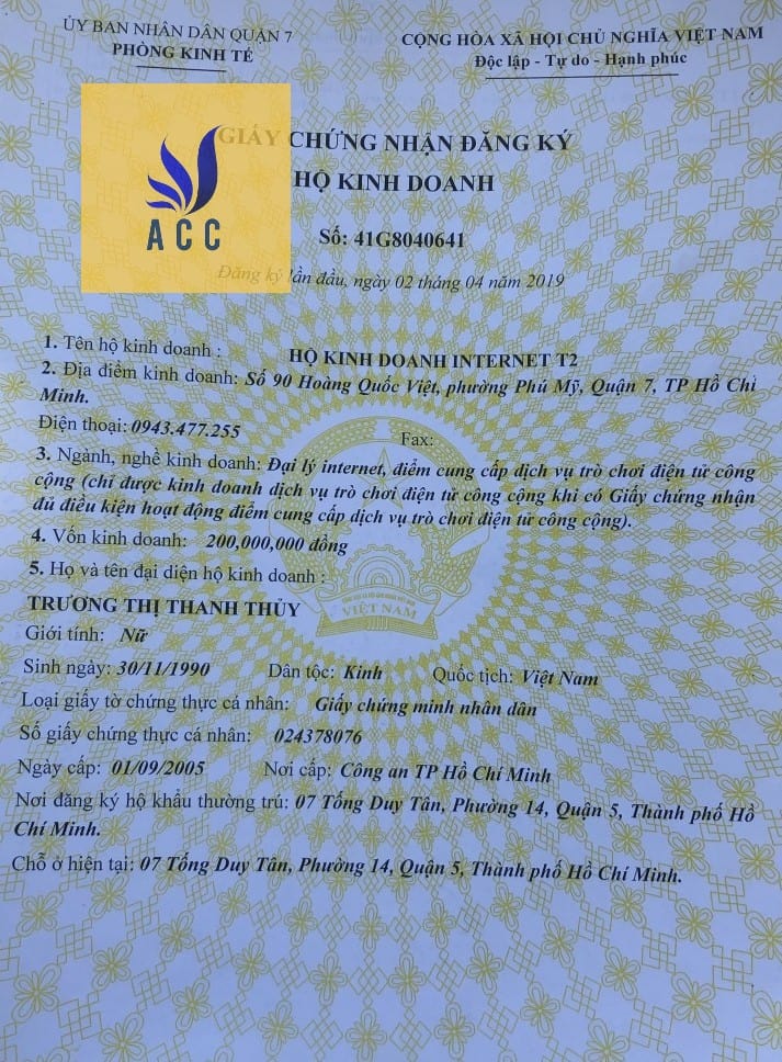 giấy phép hộ kinh doanh internet