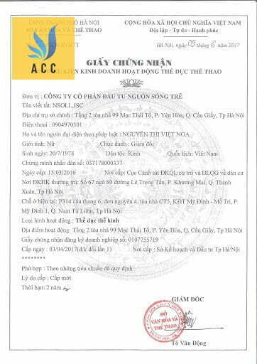 Mẫu giấy chứng nhận đủ điều kiện kinh doanh hoạt động thể thao
