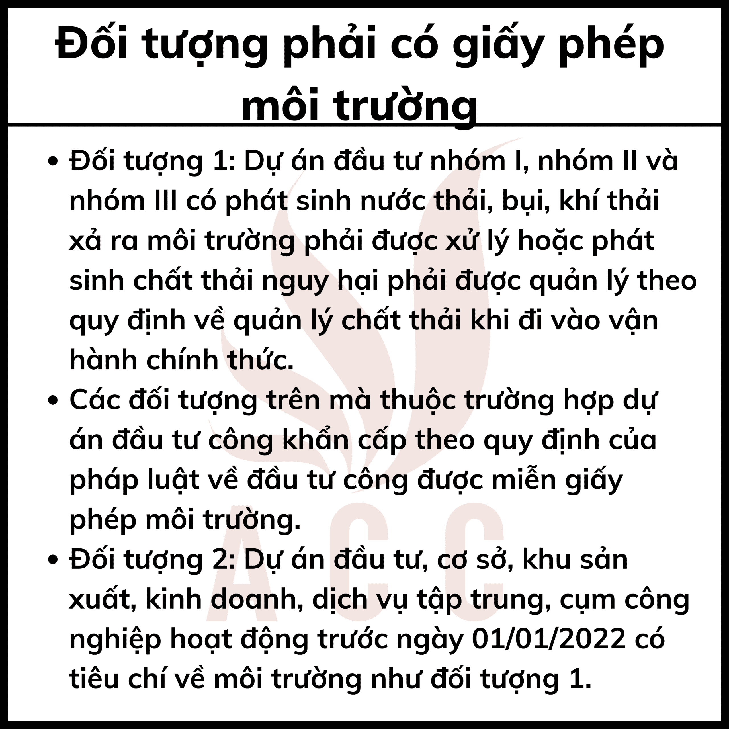 Đối Tượng Phải Có Giấy Phép Môi Trường