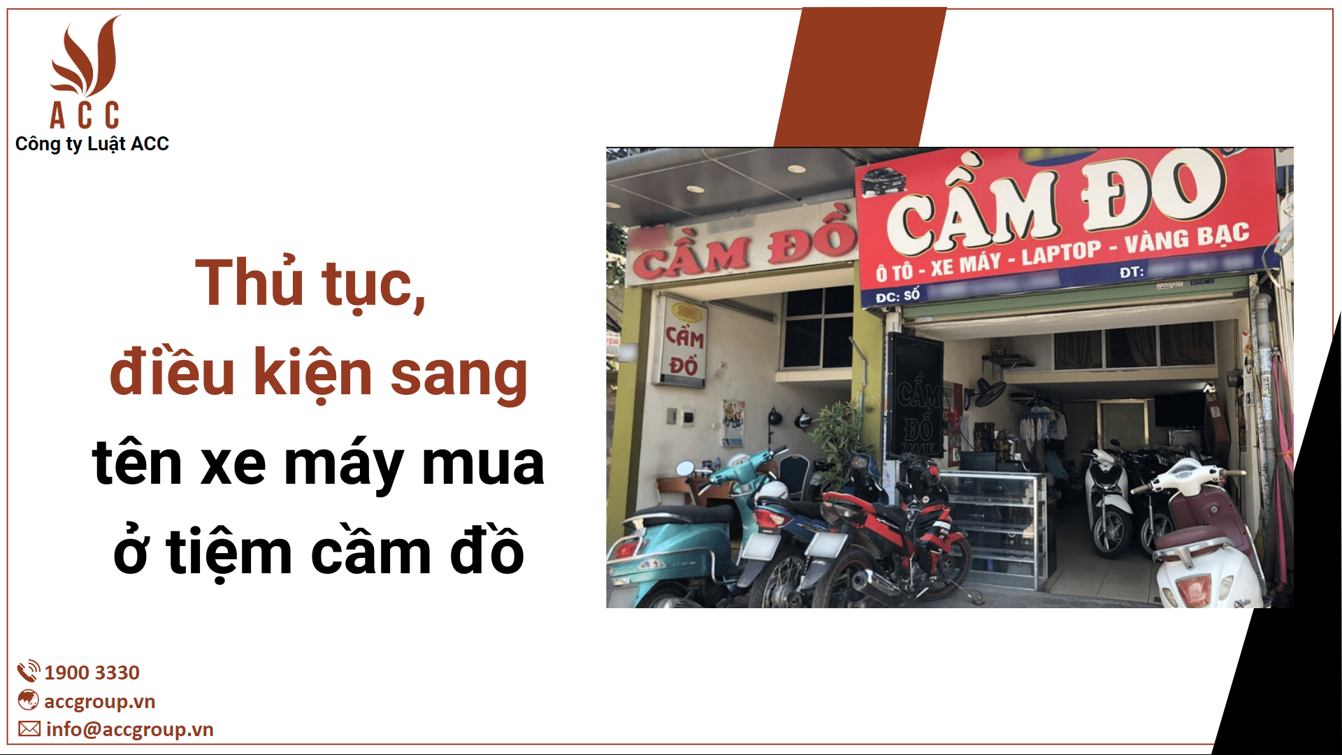 Thủ tục, điều kiện sang tên xe máy mua ở tiệm cầm đồ