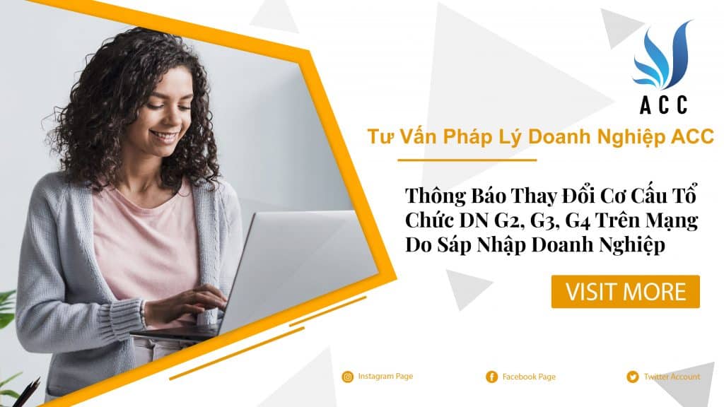 Thông Báo Thay Đổi Cơ Cấu Tổ Chức DN G2, G3, G4 Trên Mạng Do Sáp Nhập Doanh Nghiệp