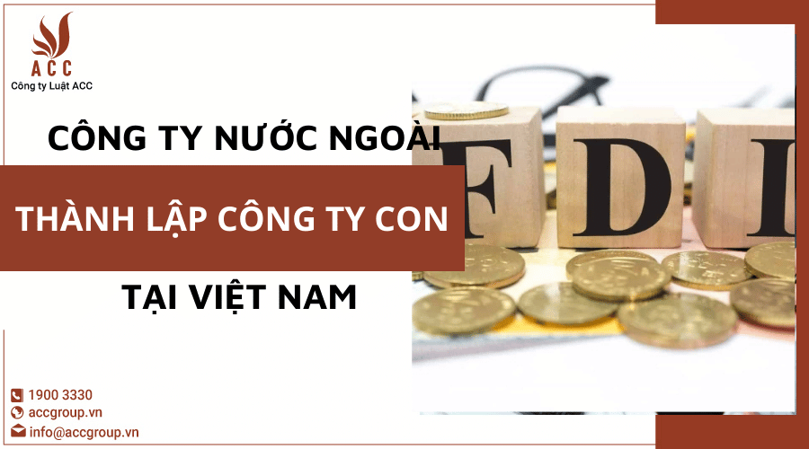 CÔng Ty NƯỚc NgoÀi ThÀnh LẬp CÔng Ty Con TẠi ViỆt Nam (1)