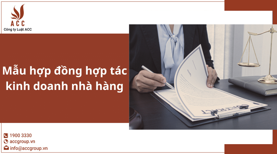 Mẫu Hợp đồng Hợp Tác Kinh Doanh Nhà Hàng