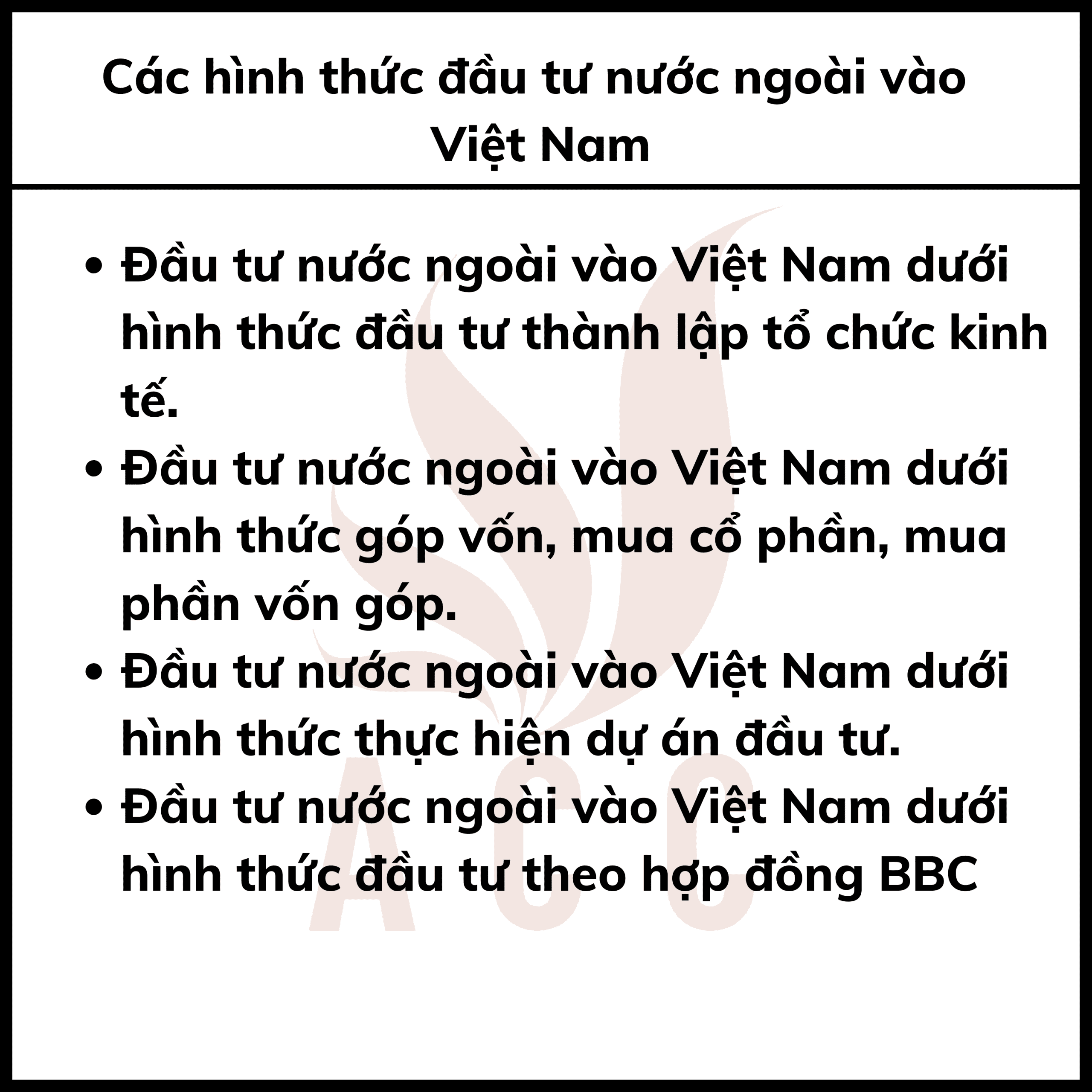 Tư Vấn đầu Tư Nước Ngoài Vào Việt Nam