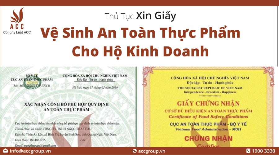 Thủ Tục Xin Giấy Vệ Sinh An Toàn Thực Phẩm Cho Hộ Kinh Doanh