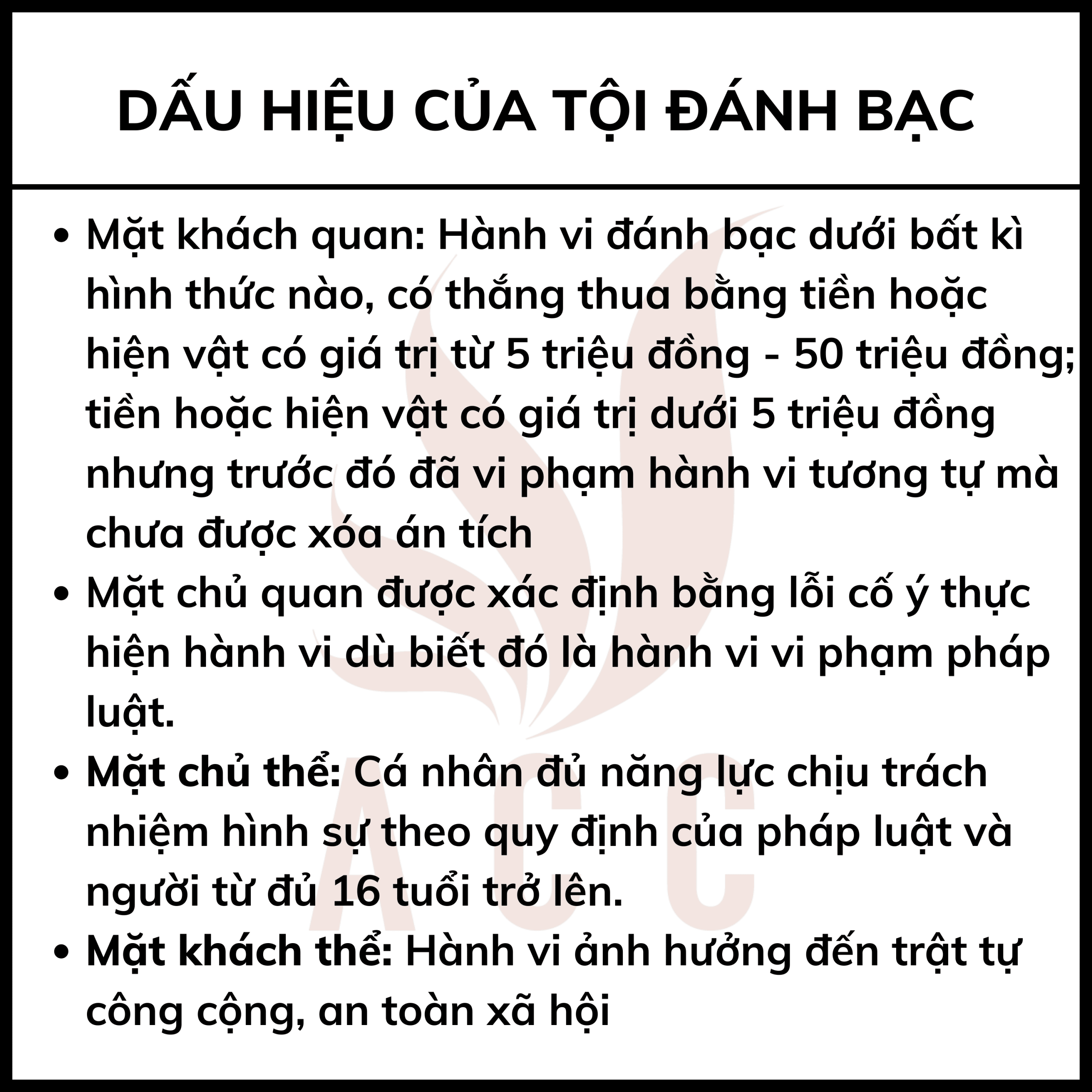 Dấu Hiệu Tội đánh Bạc Theo Bộ Luật Hình Sự