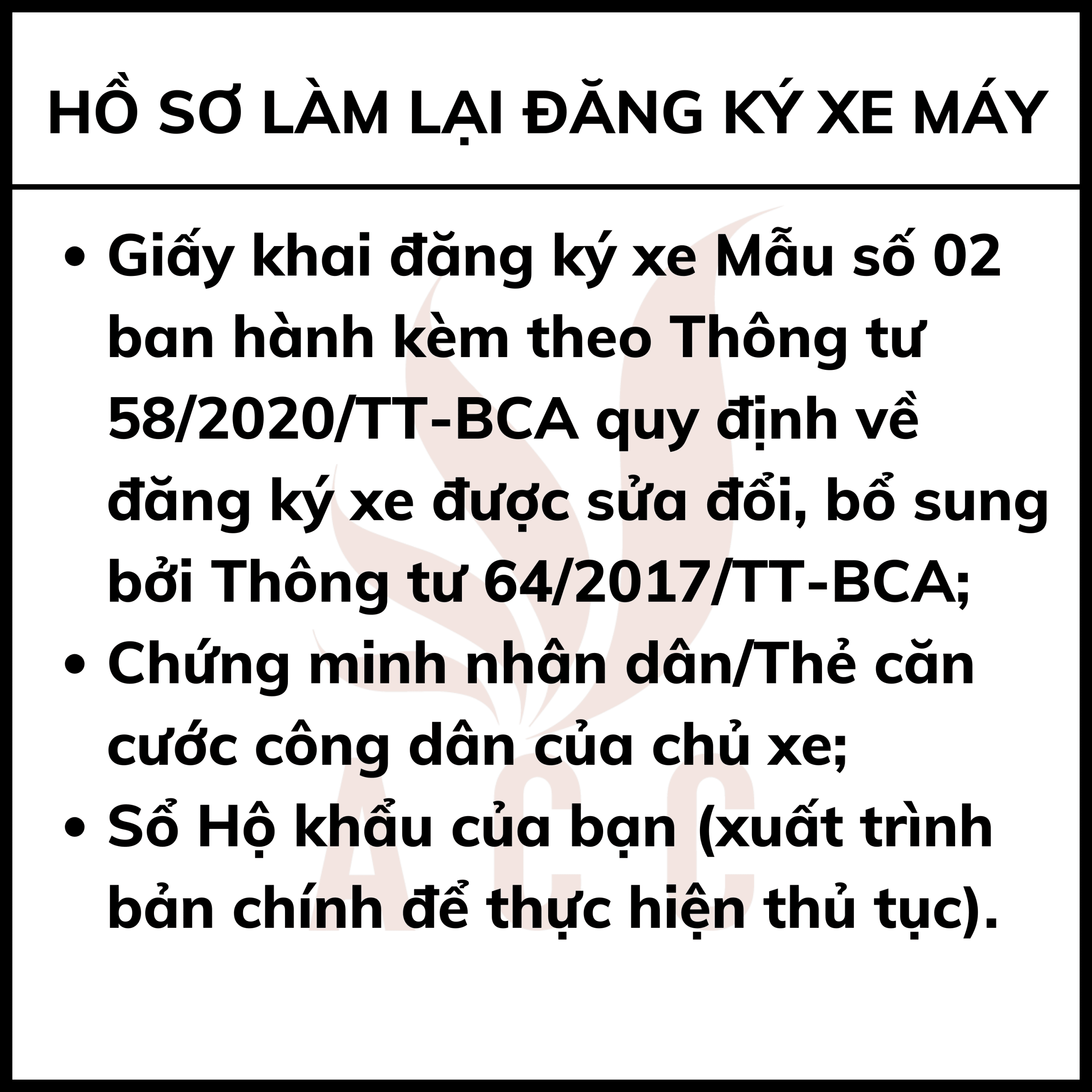 Hồ Sơ Làm Lại đăng Ký Xe Máy