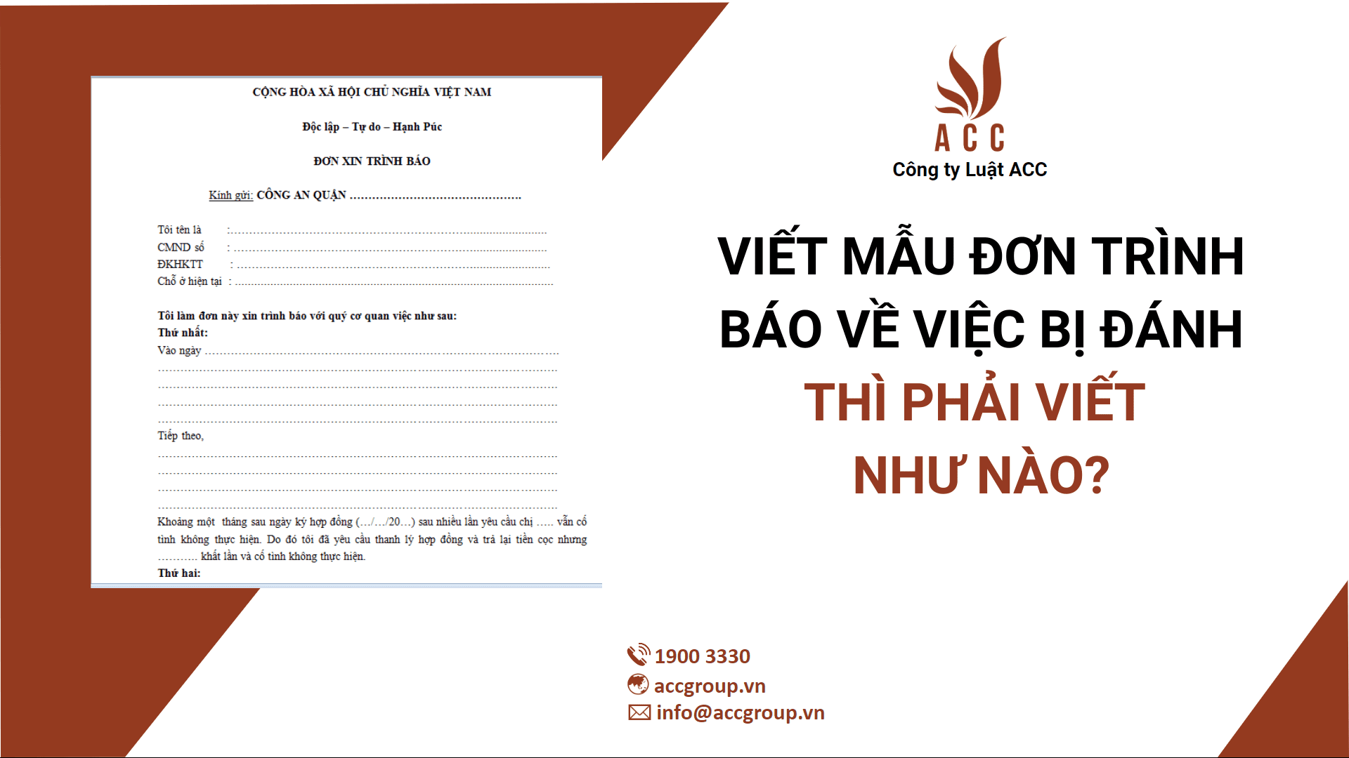 Viết mẫu đơn trình báo về việc bị đánh thì phải viết như nào?