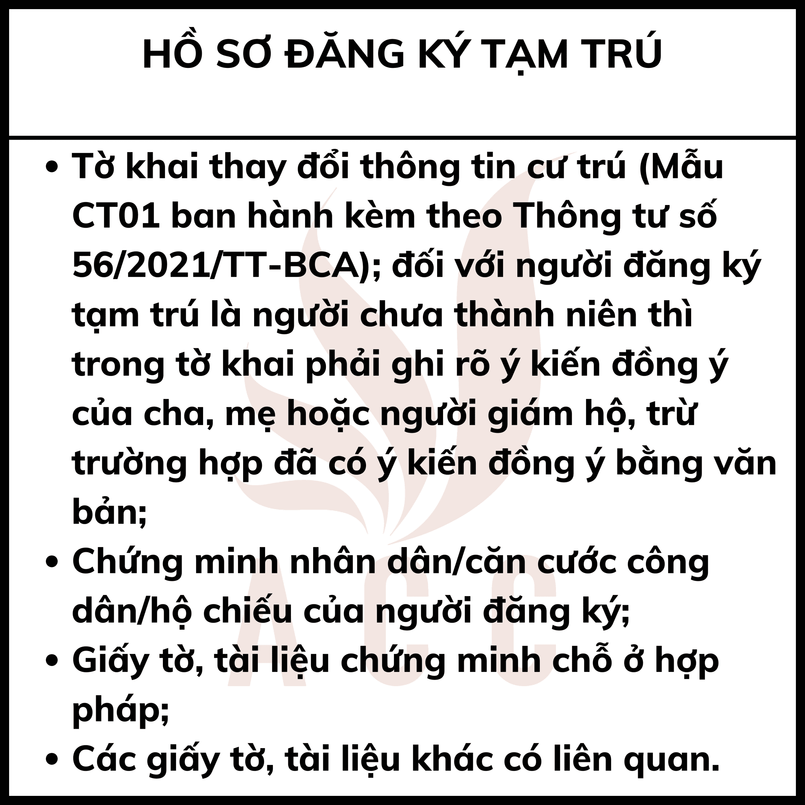 Hồ Sơ đăng Ký Tạm Trú Công Ty Luật Acc