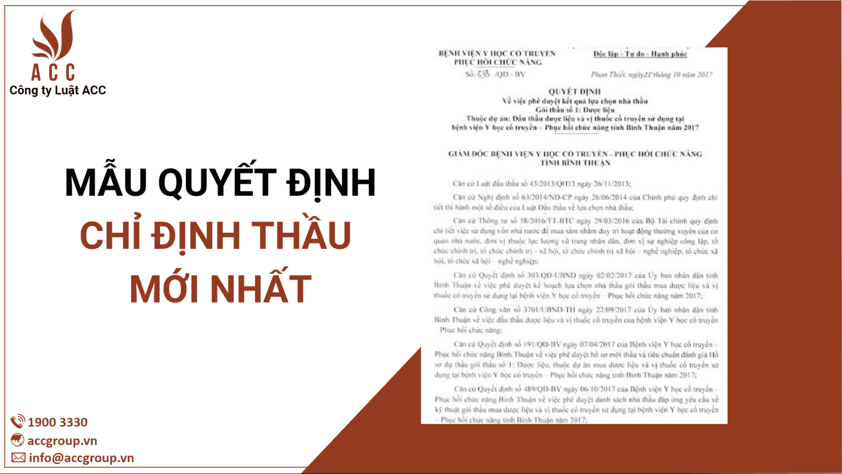 Mẫu quyết định chỉ định thầu mới nhất