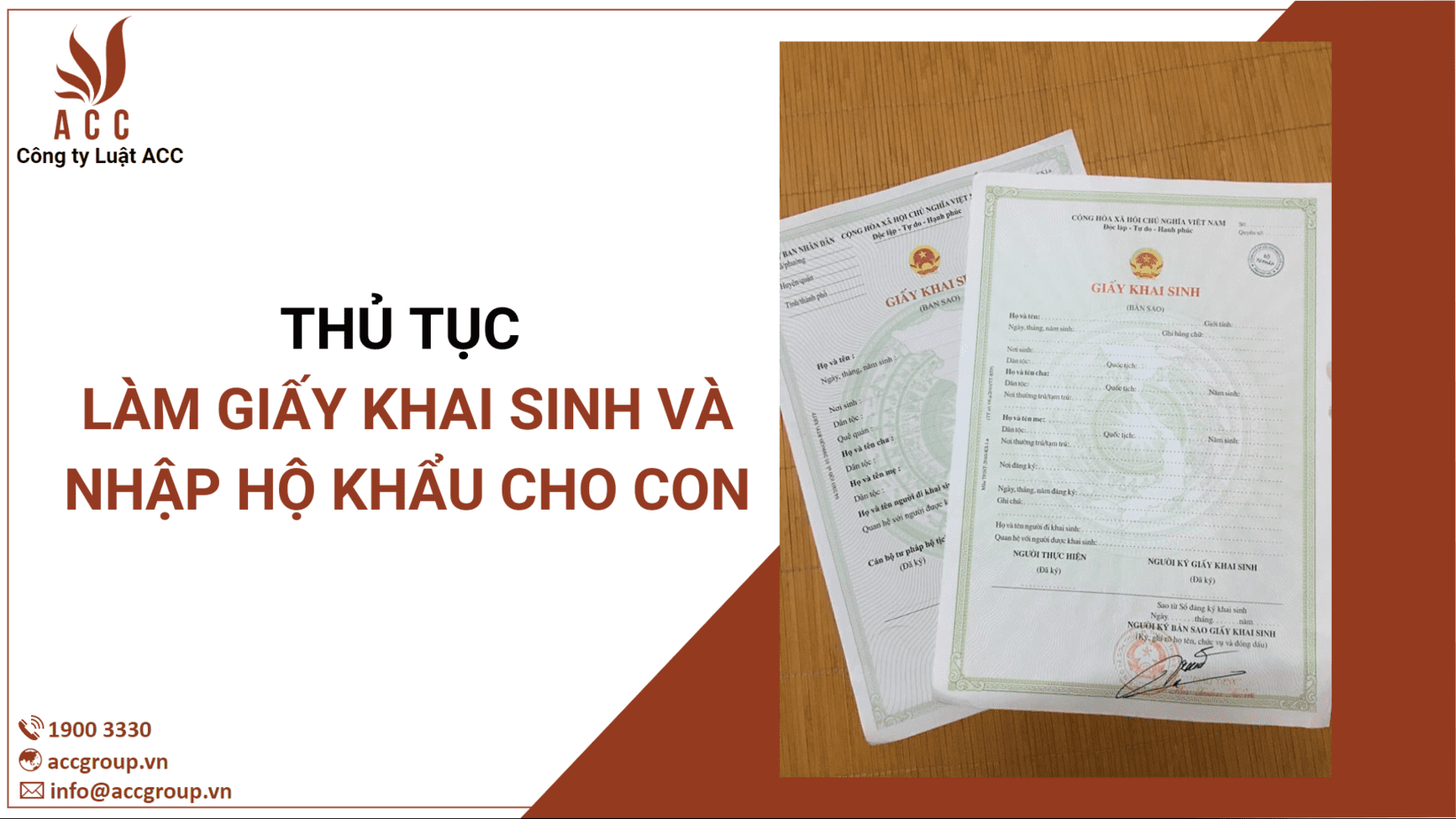 Thủ tục làm giấy khai sinh và nhập hộ khẩu cho con