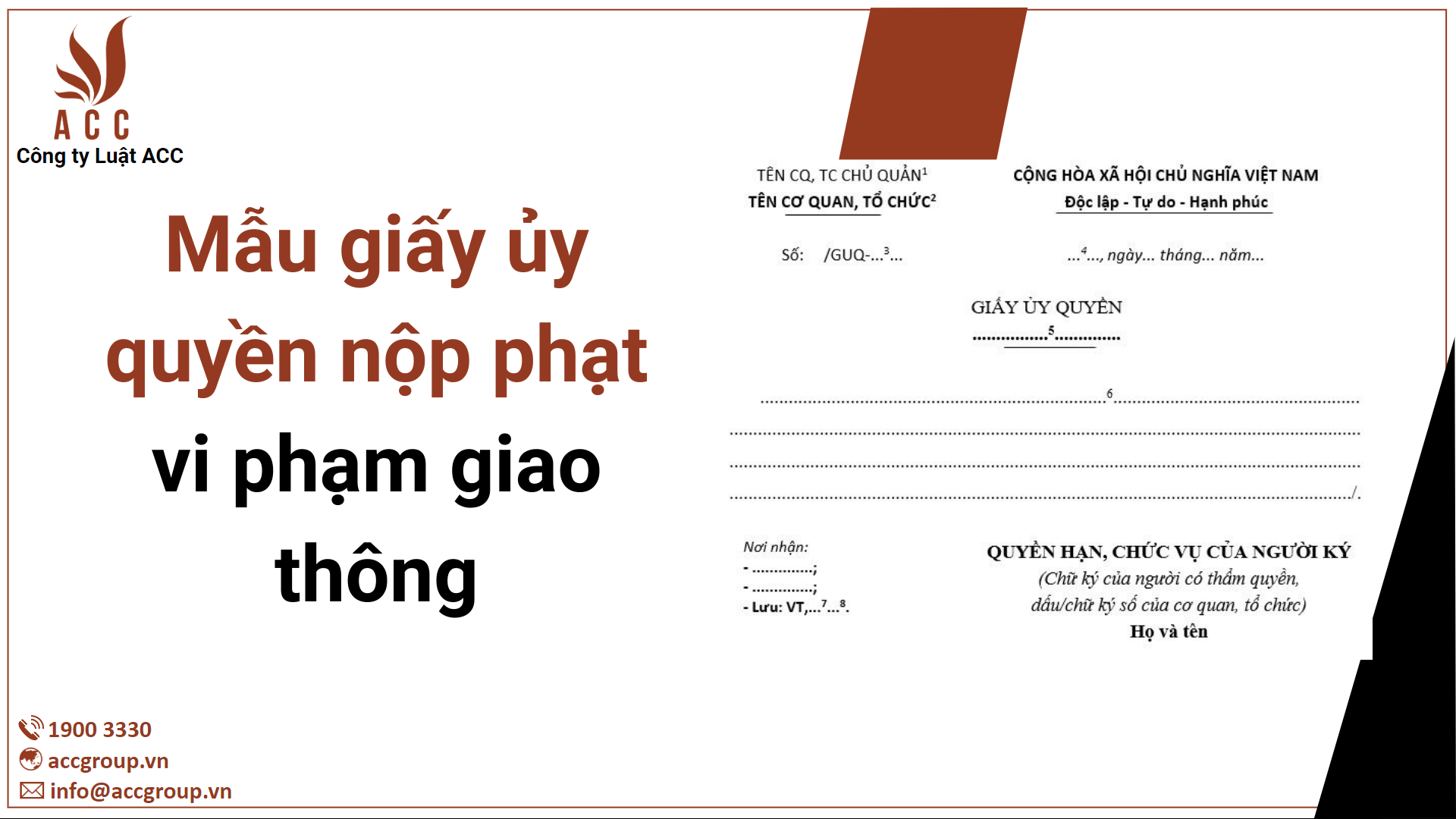 Mẫu giấy ủy quyền nộp phạt vi phạm giao thông