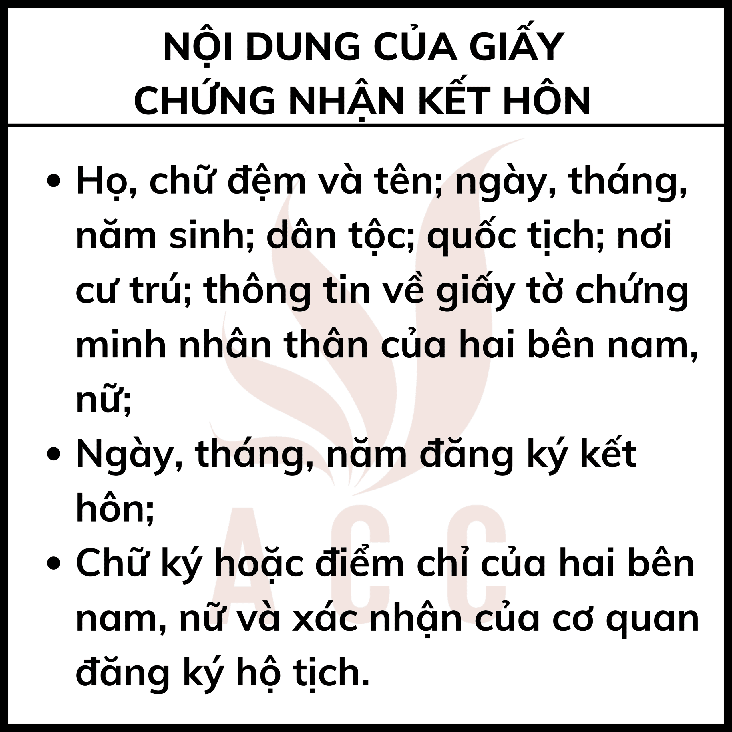 Nội Dung Của Giấy Chứng Nhận Kết Hôn