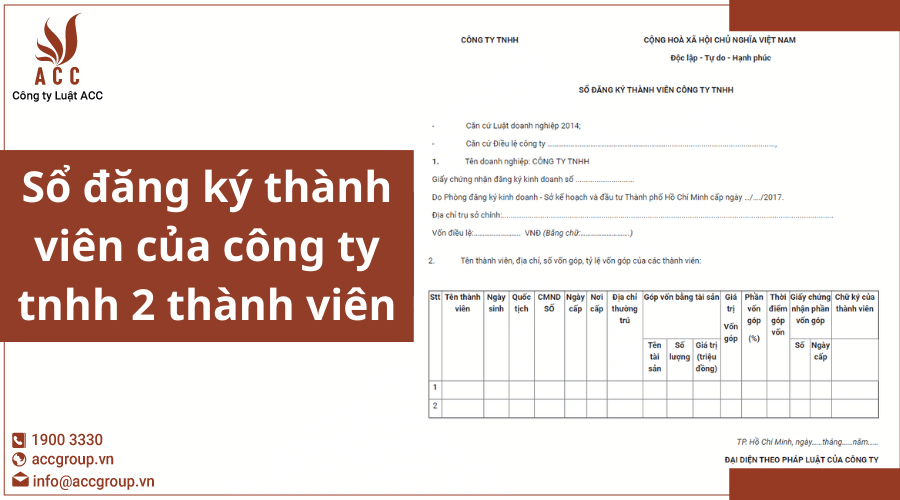 Sổ đăng Ký Thành Viên Của Công Ty Tnhh 2 Thành Viên