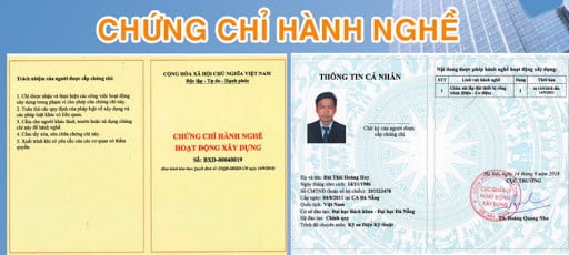 Các loại chứng chỉ hành nghề xây dựng