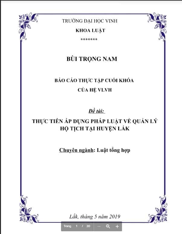 Báo cáo thực tập luật dân sự
